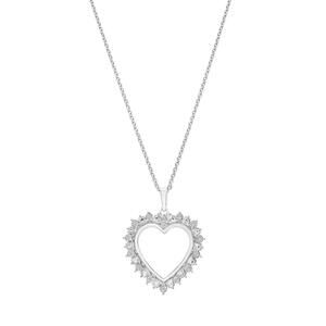 Macy’s Diamond Heart Pendant Necklace – Sterling Silver